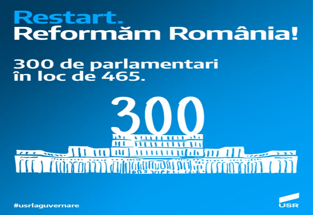 „Reducerea numarul de parlamentari la 300”. Noul proiect politic al USR