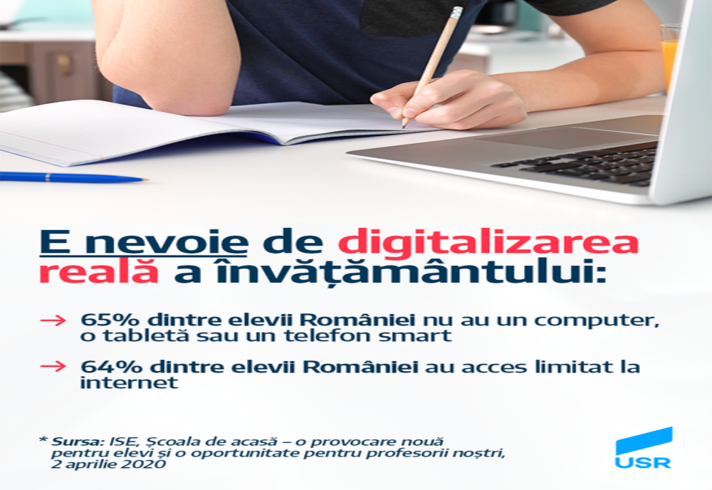 USR îi solicită ministrului Anisie și Guvernului PNL să-și asume digitalizarea reală a sistemului de Educație și să vină cu propuneri concrete
