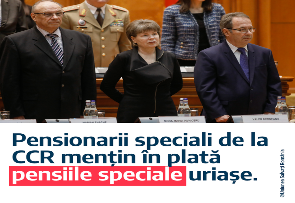 USR: ”7 din cei 9 judecători ai Curţii Constituţionale, chiar ei beneficiari de pensii speciale, nu au niciun interes să ia o decizie”