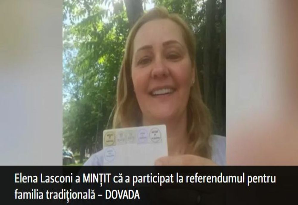 Elena Lasconi a MINȚIT că a participat la referendumul pentru familia tradițională - DOVADA