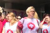 Angajații din sănătate protestează la Ministerul Muncii împotriva noii legi a salarizării