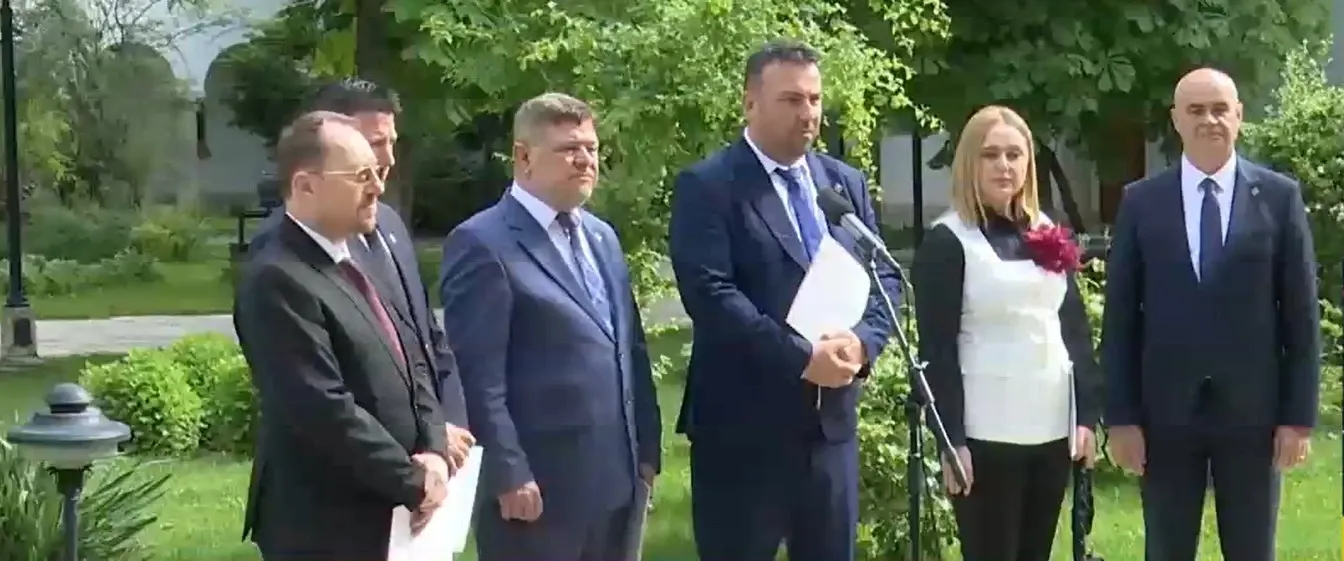 Reprezentanții Grup Pace la consultările de la Cotroceni cu președintele Nicușor Dan. Foto/Captură video
