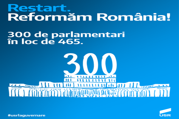 „Reducerea numarul de parlamentari la 300”. Noul proiect politic al USR