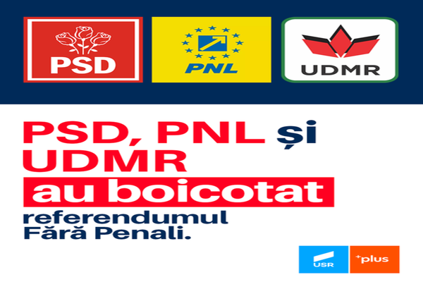 Liderul USR, Dan Barna: ”PSD, PNL şi UDMR au boicotat referendumul Fără Penali”